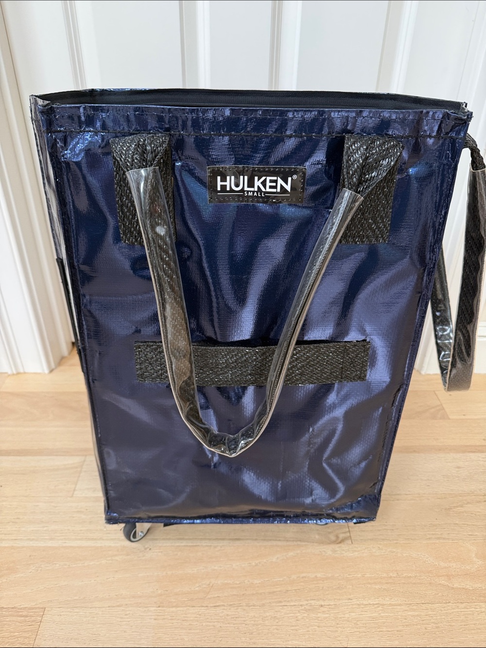 Hulken Small Navy Blue Wheeled Tote Bag